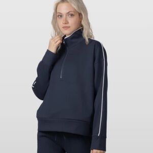 NWT BODYGO Tech Scuba Half-Zip Cropped Boxy Sweater size medium